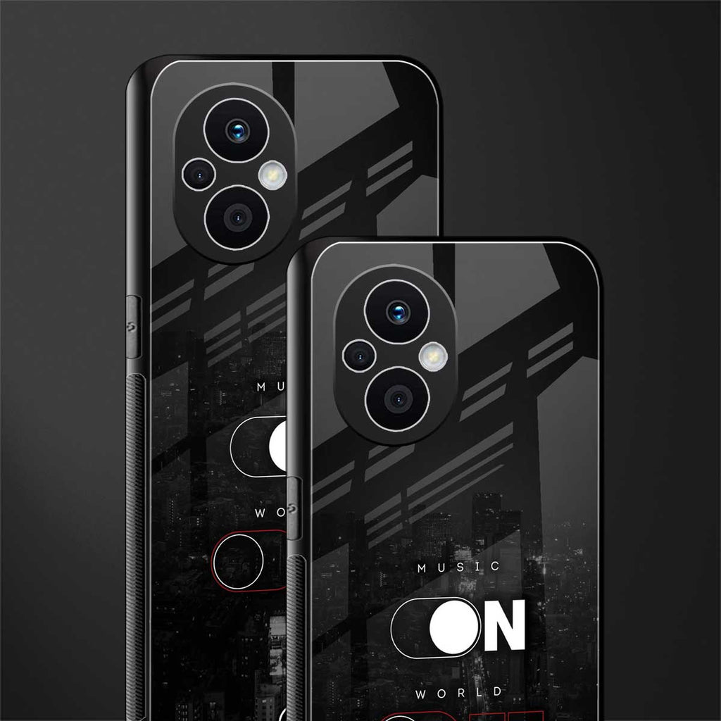 music on world off music back phone cover | glass case for oppo f21 pro 5g