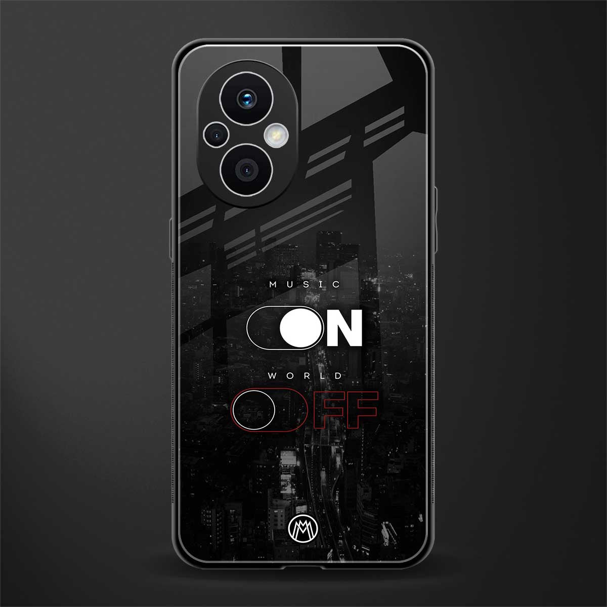 music on world off music back phone cover | glass case for oppo f21 pro 5g