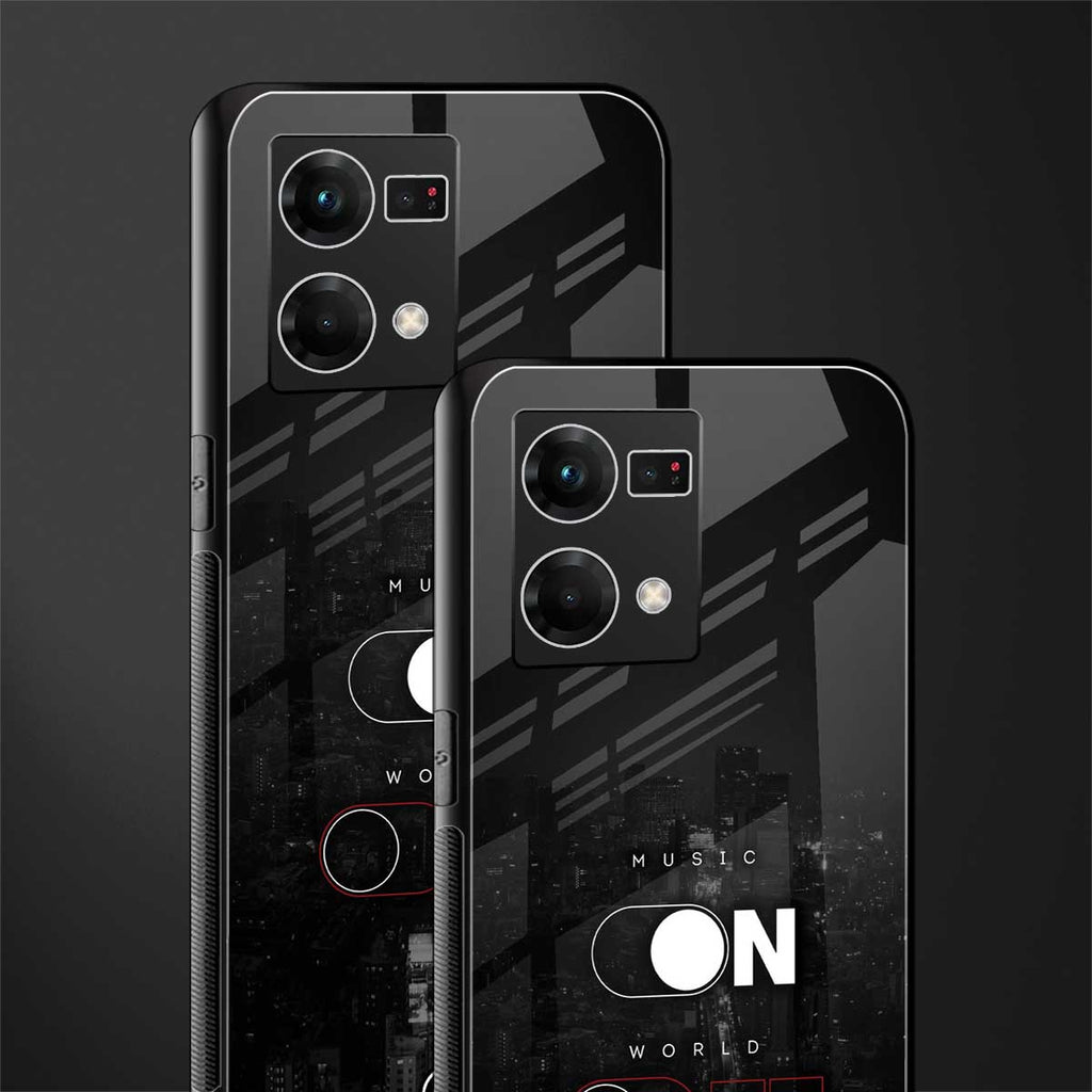 music on world off music back phone cover | glass case for oppo f21 pro 4g