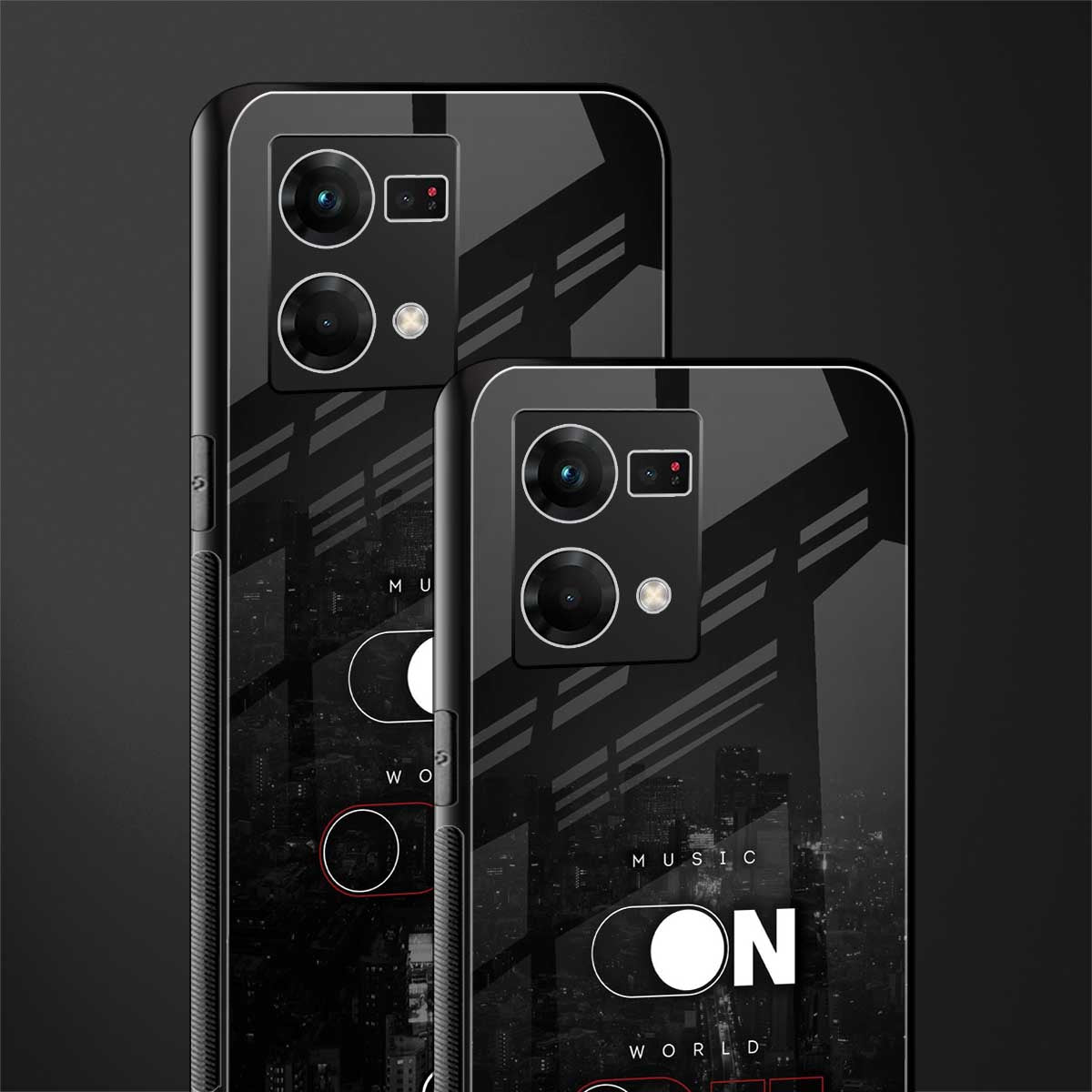 music on world off music back phone cover | glass case for oppo f21 pro 4g