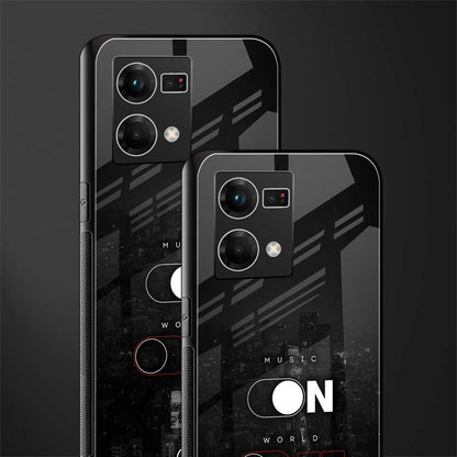 music on world off music back phone cover | glass case for oppo f21 pro 4g