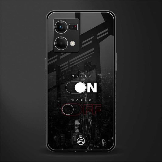 music on world off music back phone cover | glass case for oppo f21 pro 4g