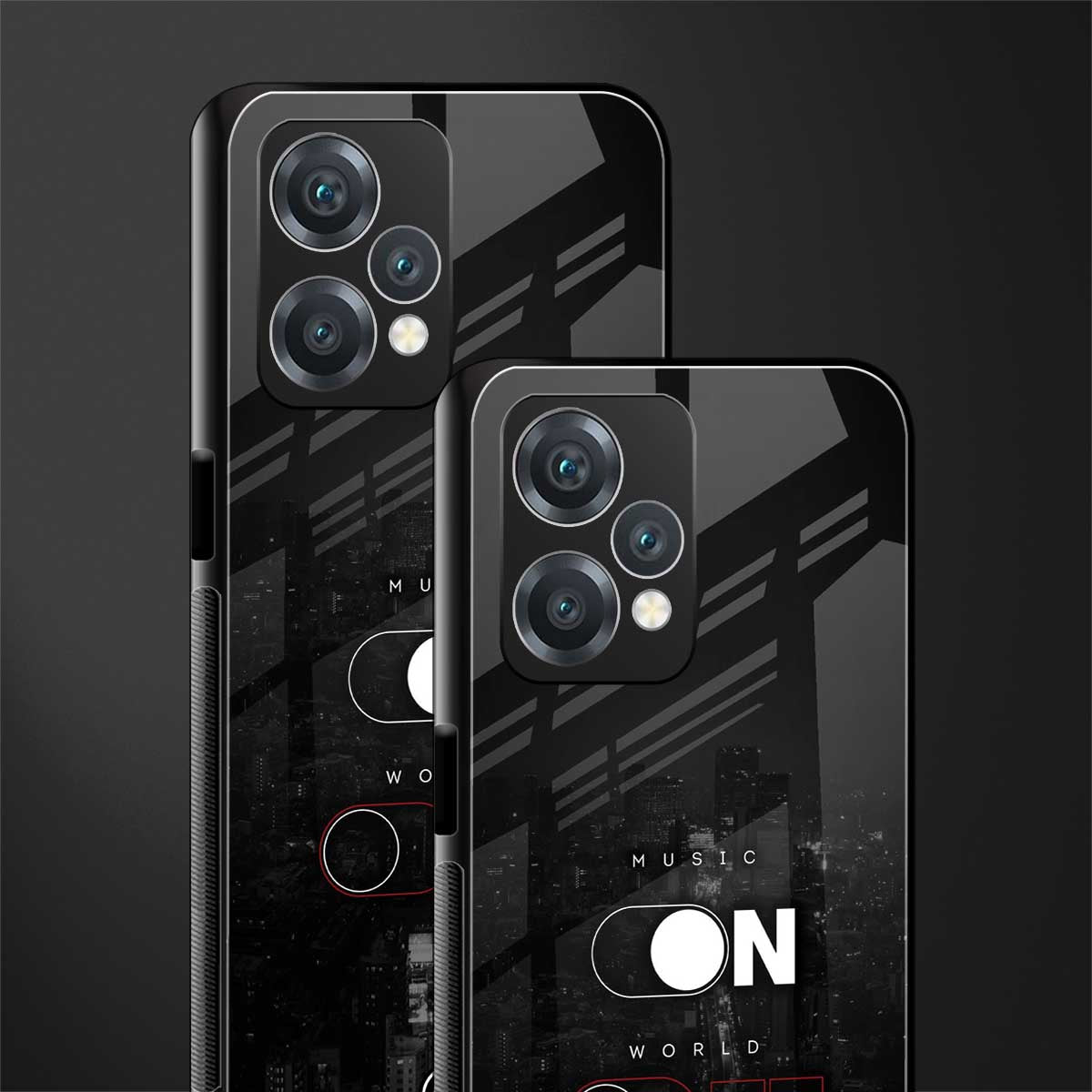 music on world off music back phone cover | glass case for oneplus nord ce 2 lite 5g