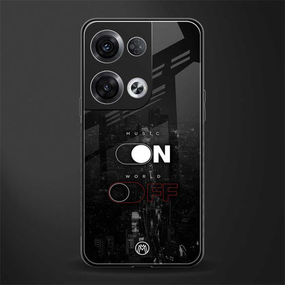 music on world off music back phone cover | glass case for oppo reno 8