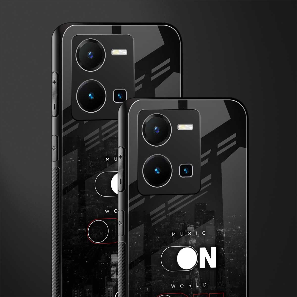 music on world off music back phone cover | glass case for vivo y35 4g
