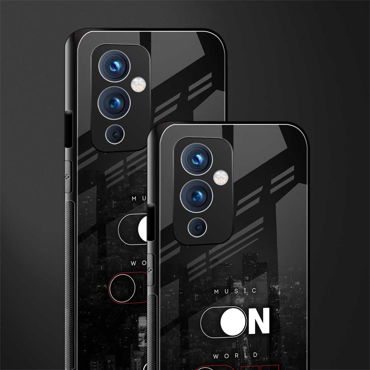 music on world off music back phone cover | glass case for oneplus 9