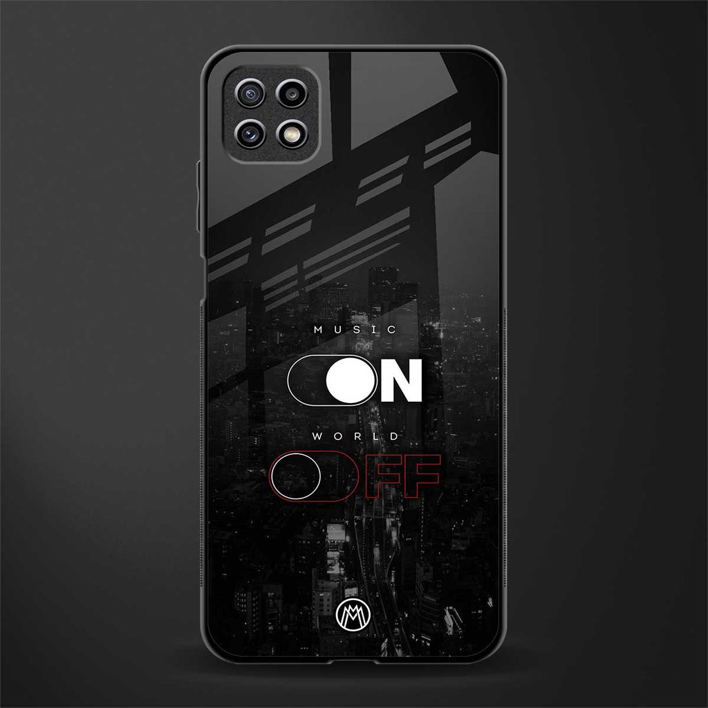music on world off music back phone cover | glass case for samsung galaxy f42