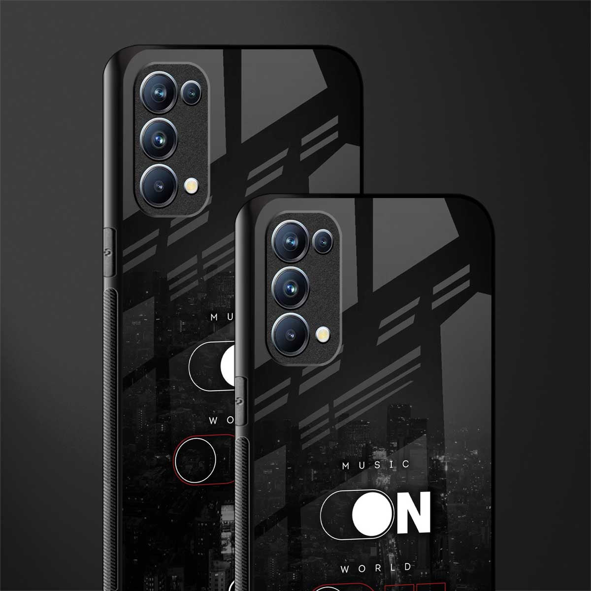 music on world off music back phone cover | glass case for oppo reno 5