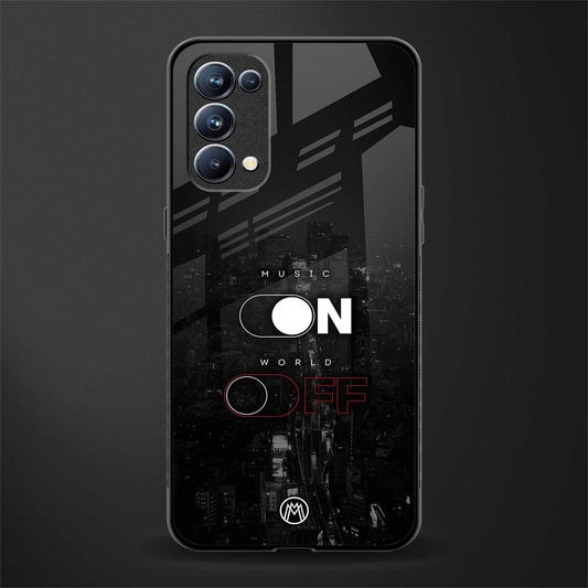 music on world off music back phone cover | glass case for oppo reno 5