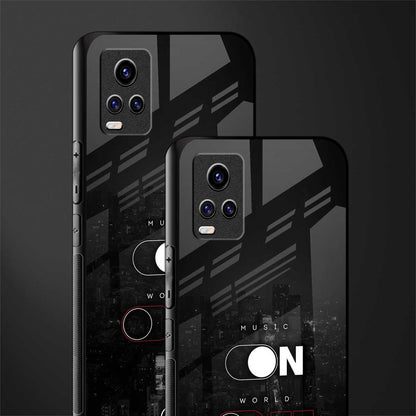 music on world off music back phone cover | glass case for vivo v21e 4g