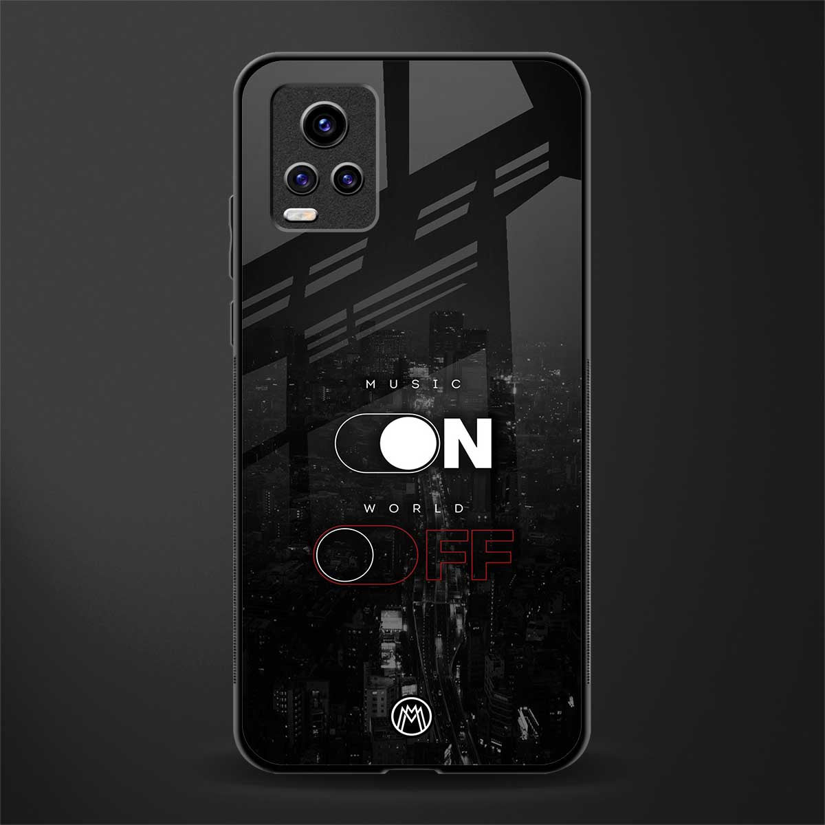 music on world off music back phone cover | glass case for vivo v21e 4g