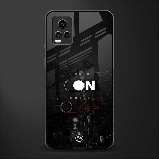 music on world off music back phone cover | glass case for vivo v21e 4g