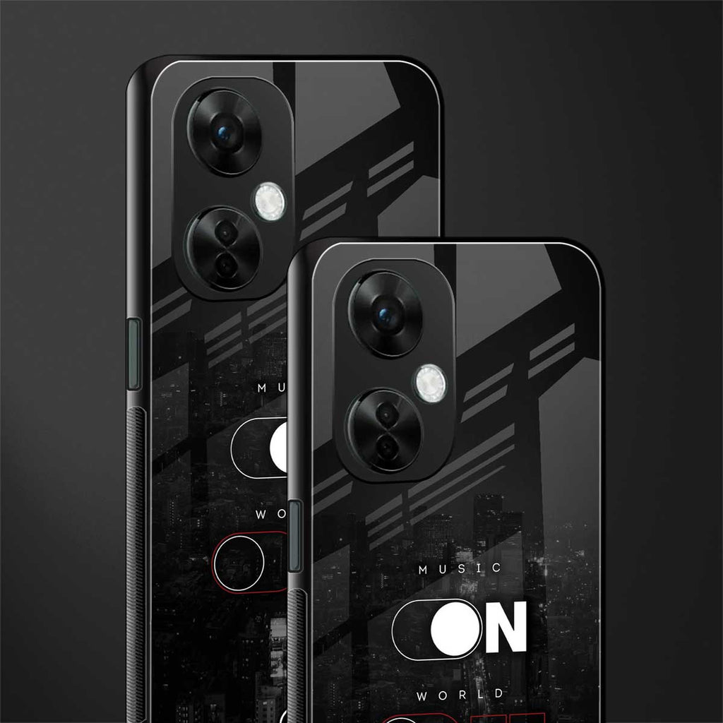 music on world off music back phone cover | glass case for oneplus nord ce 3 lite