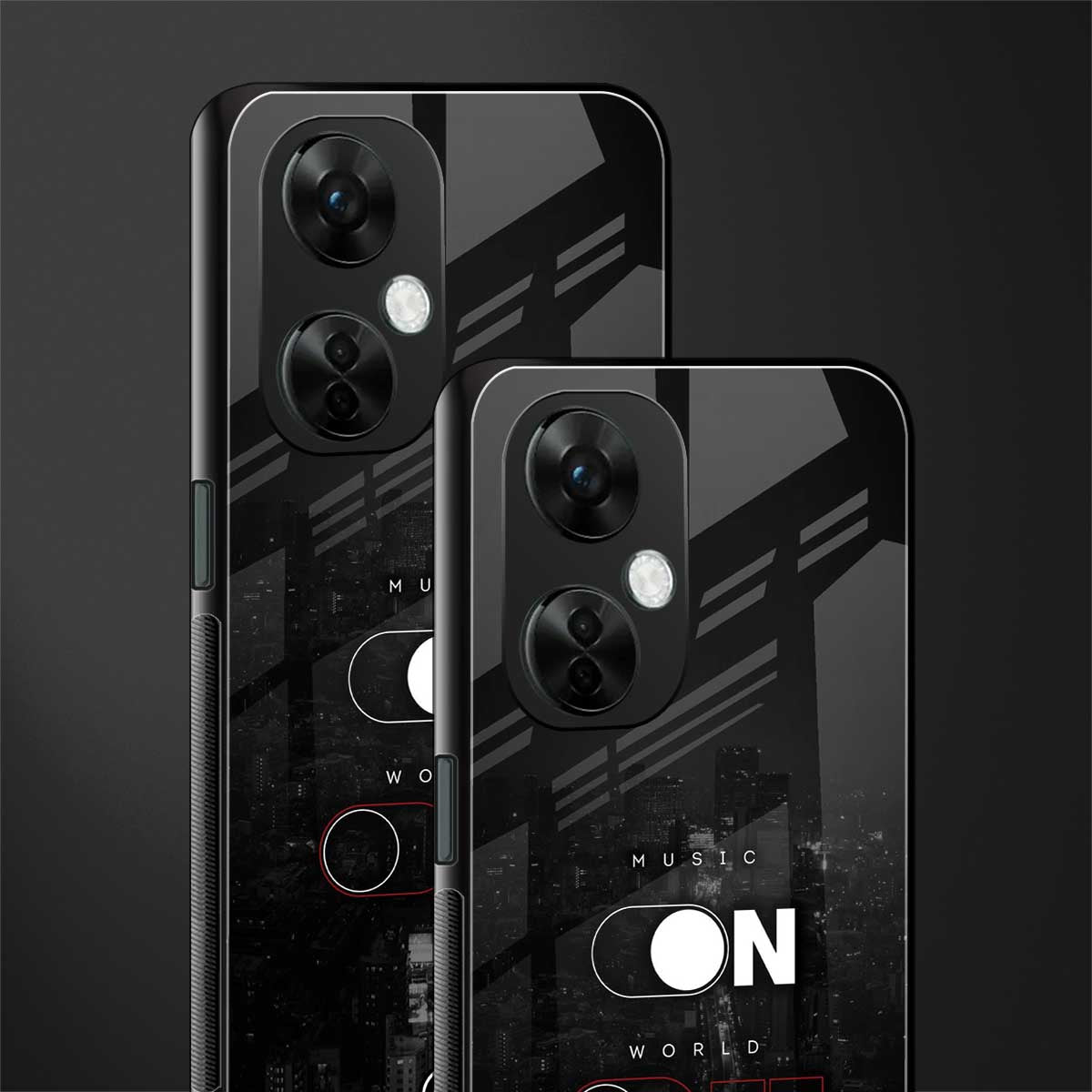 music on world off music back phone cover | glass case for oneplus nord ce 3 lite