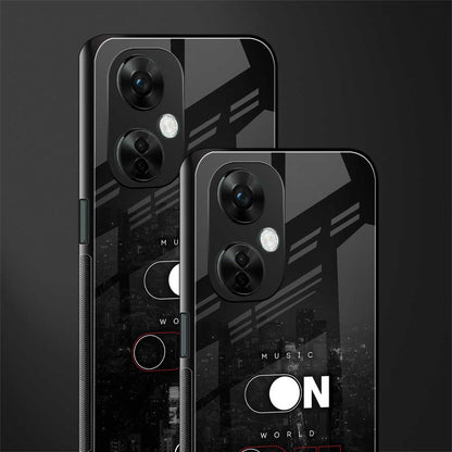 music on world off music back phone cover | glass case for oneplus nord ce 3 lite
