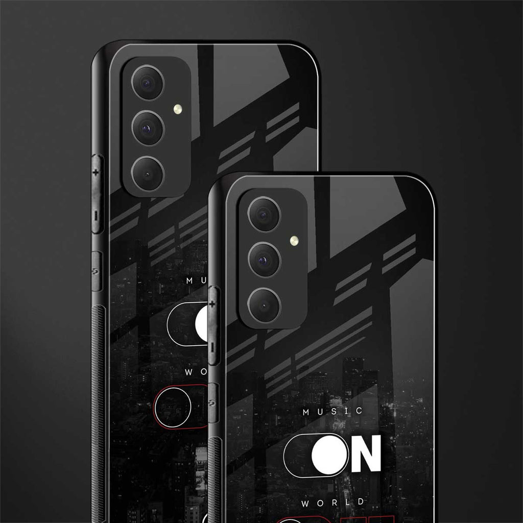music on world off music back phone cover | glass case for samsung galaxy a54 5g