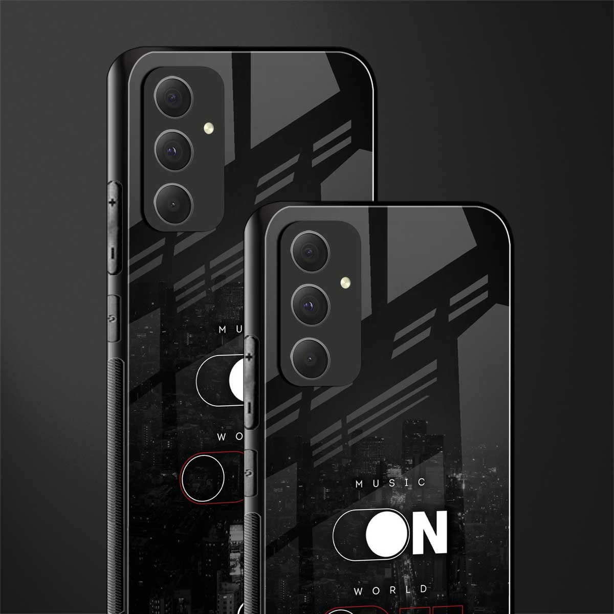 music on world off music back phone cover | glass case for samsung galaxy a54 5g