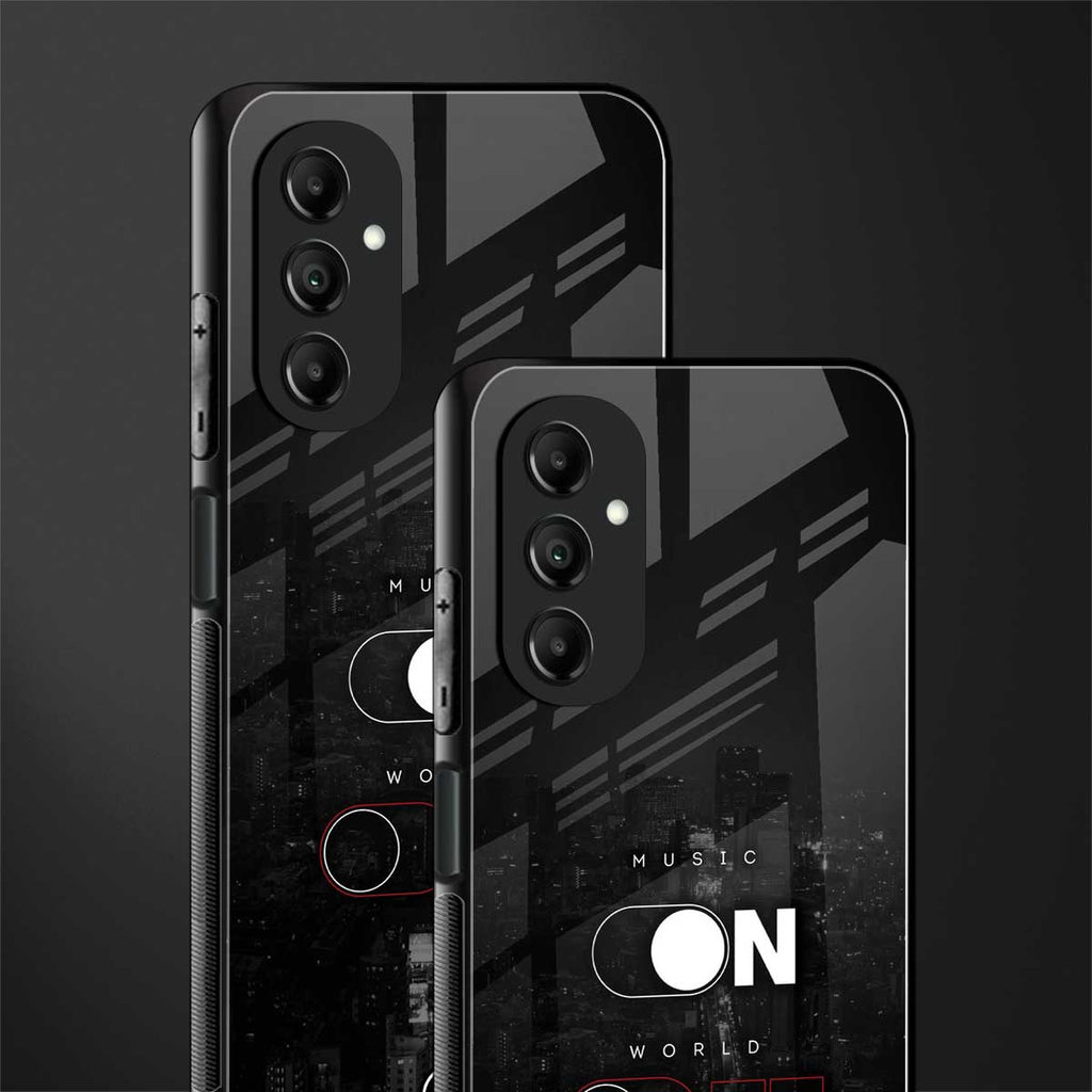 music on world off music back phone cover | glass case for samsung galaxy a14 5g