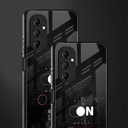 music on world off music back phone cover | glass case for samsung galaxy a14 5g