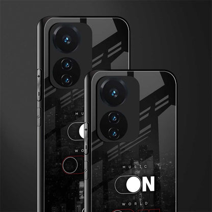 music on world off music back phone cover | glass case for vivo t1 44w 4g