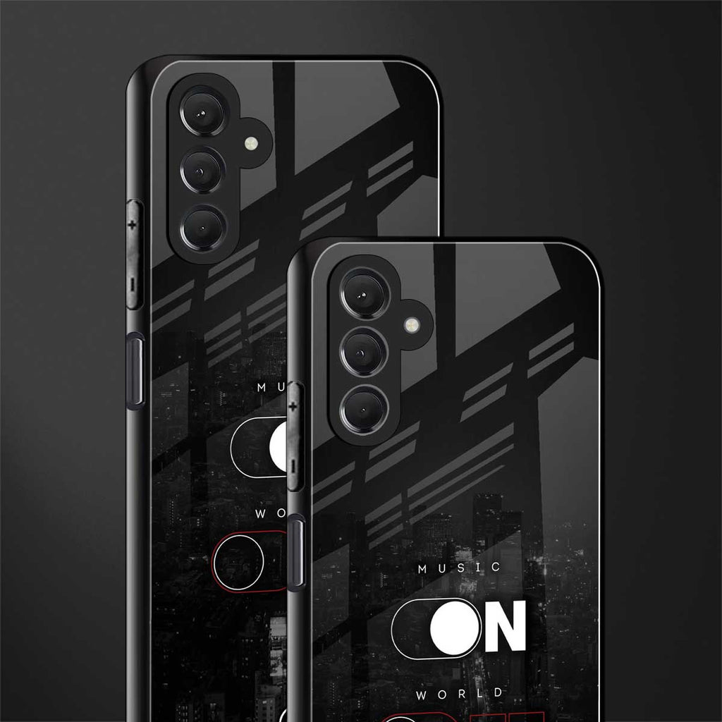 music on world off music back phone cover | glass case for samsun galaxy a24 4g