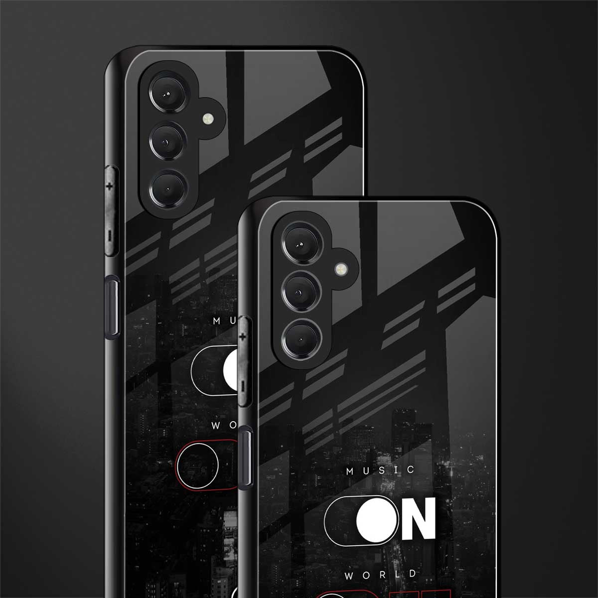 music on world off music back phone cover | glass case for samsun galaxy a24 4g
