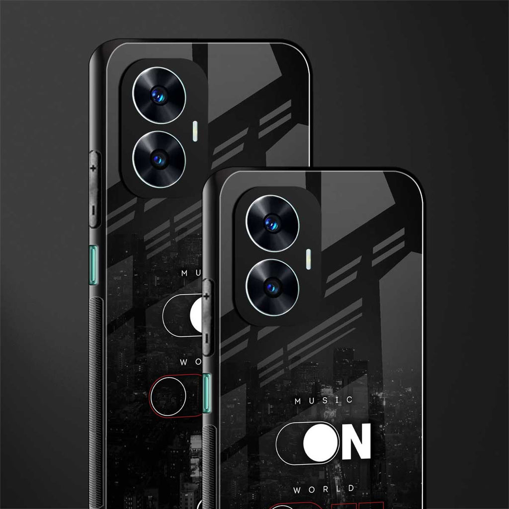 music on world off music back phone cover | glass case for realme c55