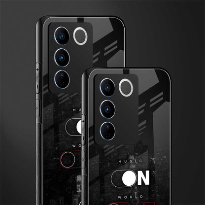 music on world off music back phone cover | glass case for vivo v27 pro 5g