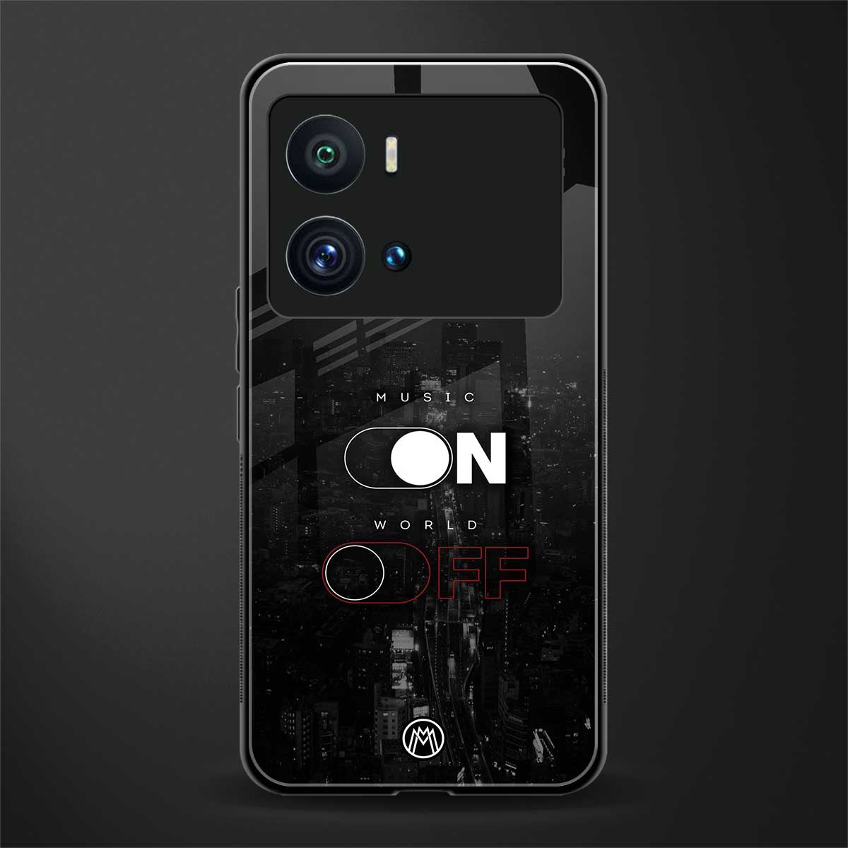 music on world off music back phone cover | glass case for iQOO 9 Pro