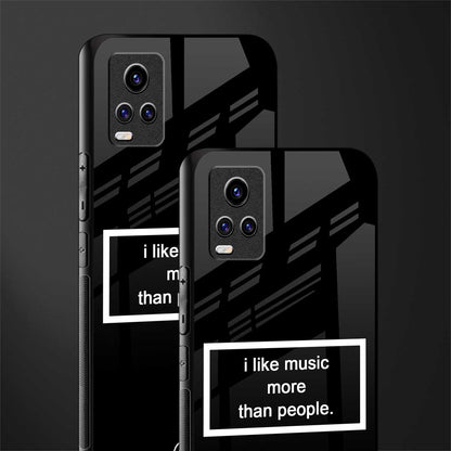 music over people black edition back phone cover | glass case for vivo y73
