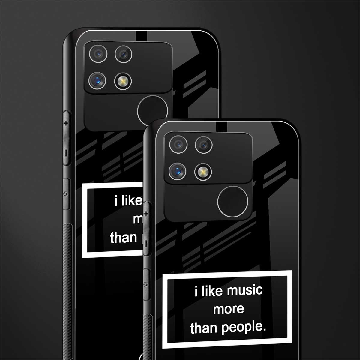 music over people black edition back phone cover | glass case for realme narzo 50a