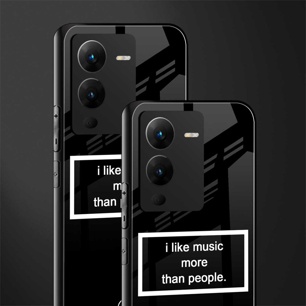 music over people black edition back phone cover | glass case for vivo v25 pro 5g