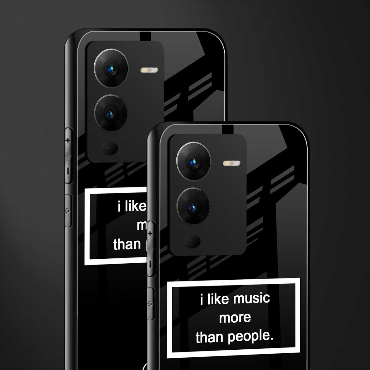 music over people black edition back phone cover | glass case for vivo v25 pro 5g