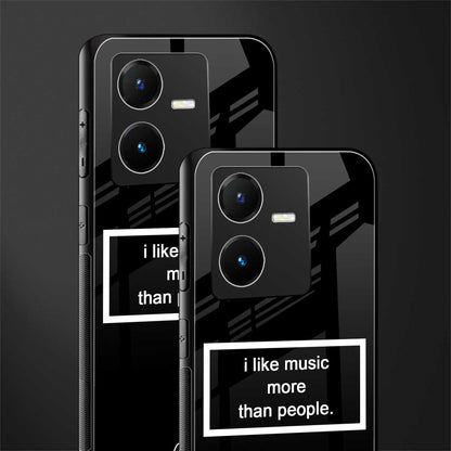 music over people black edition back phone cover | glass case for vivo y22