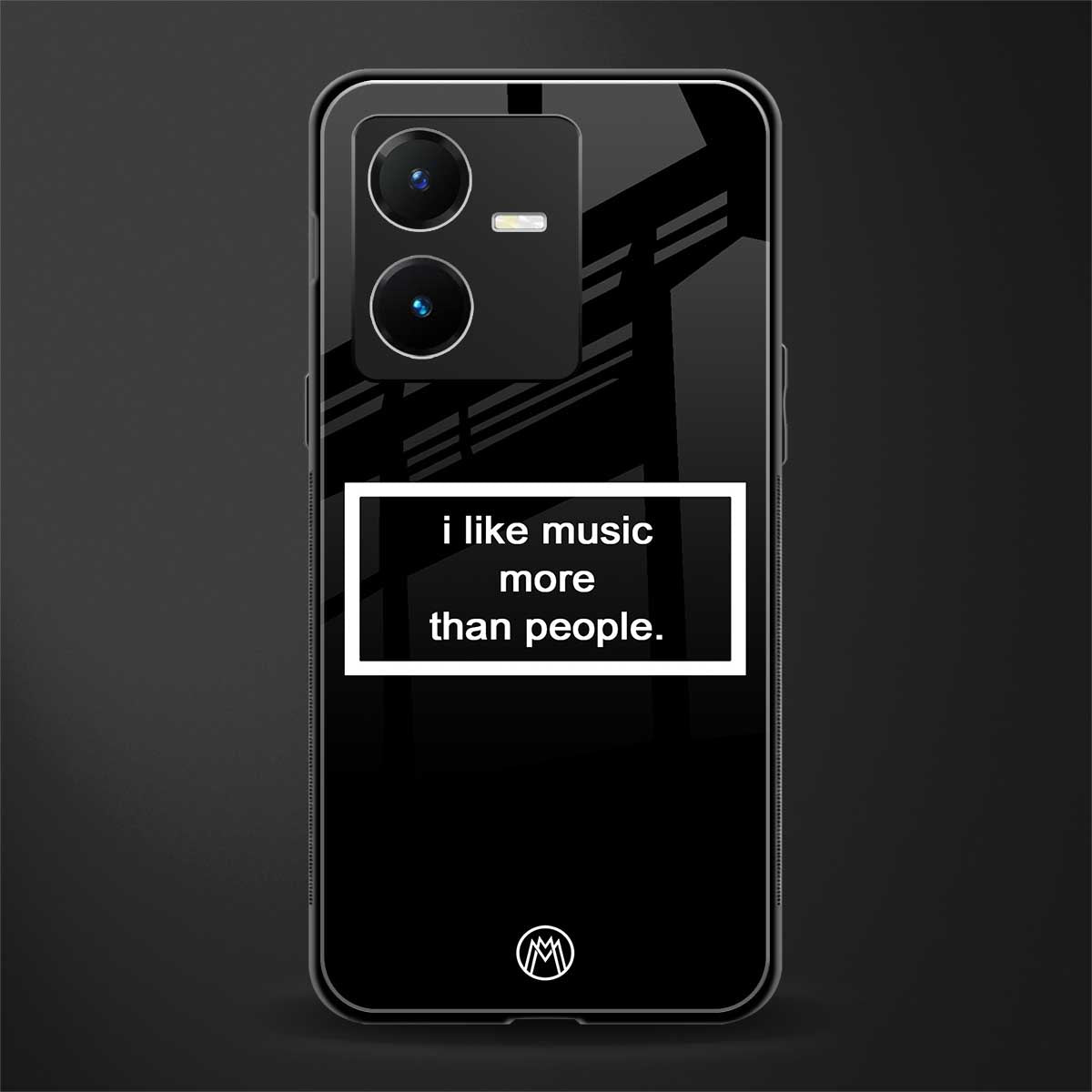 music over people black edition back phone cover | glass case for vivo y22