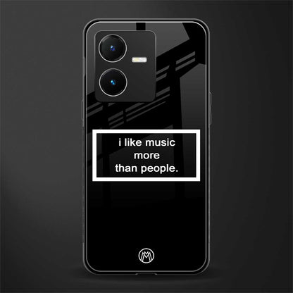 music over people black edition back phone cover | glass case for vivo y22
