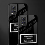 music over people black edition back phone cover | glass case for vivo v21e 4g