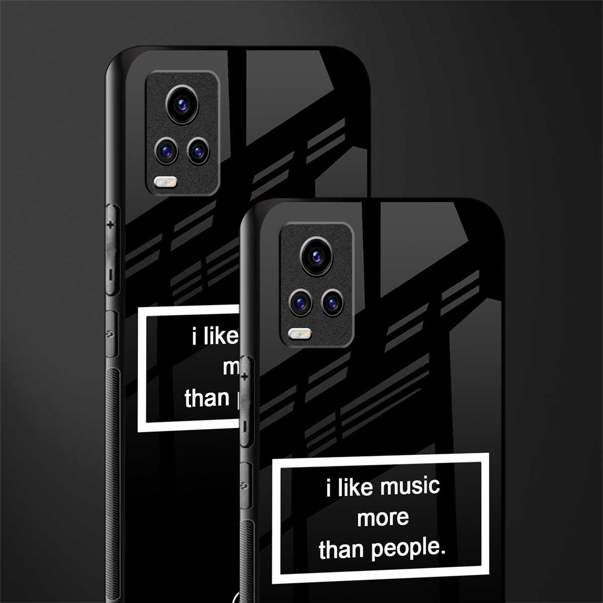music over people black edition back phone cover | glass case for vivo v21e 4g