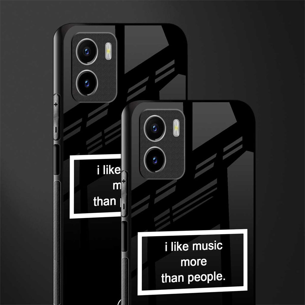 music over people black edition back phone cover | glass case for vivo y72