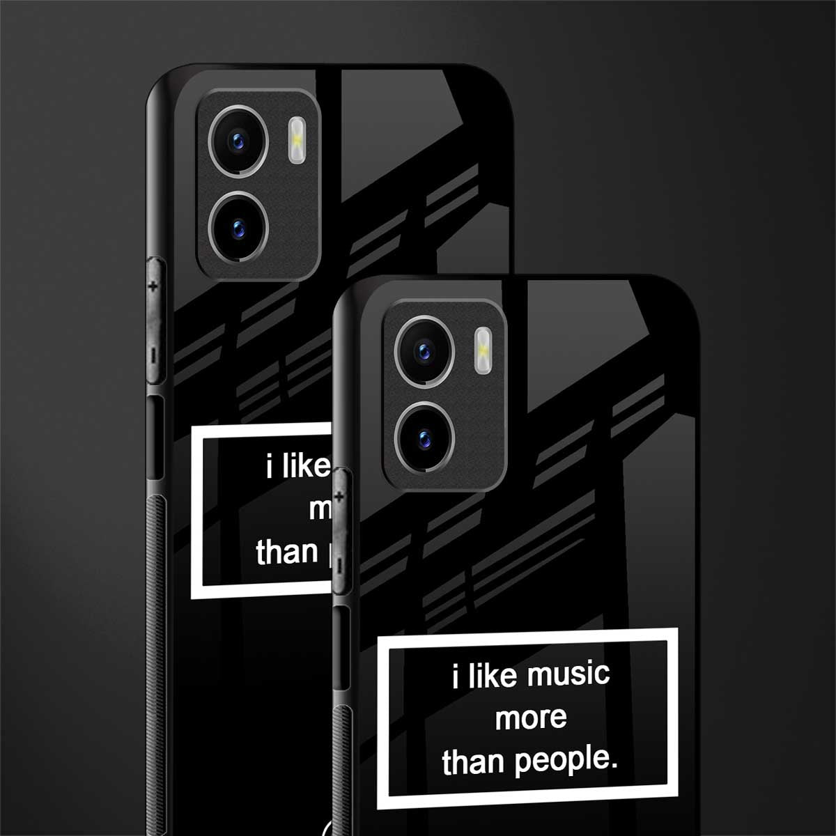 music over people black edition back phone cover | glass case for vivo y72