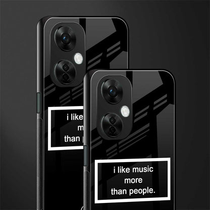 music over people black edition back phone cover | glass case for oneplus nord ce 3 lite