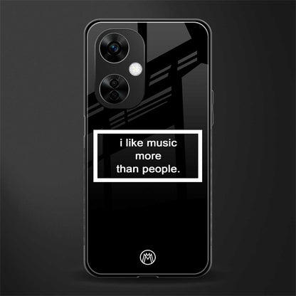 music over people black edition back phone cover | glass case for oneplus nord ce 3 lite