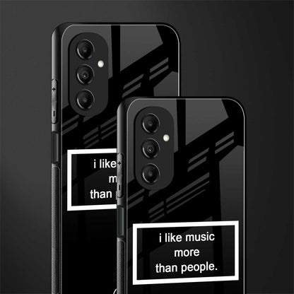 music over people black edition back phone cover | glass case for samsung galaxy a14 5g