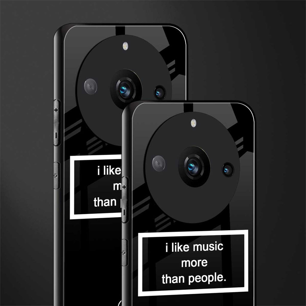 music over people black edition back phone cover | glass case for realme 11 pro 5g