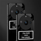 music over people black edition back phone cover | glass case for realme 11 pro 5g