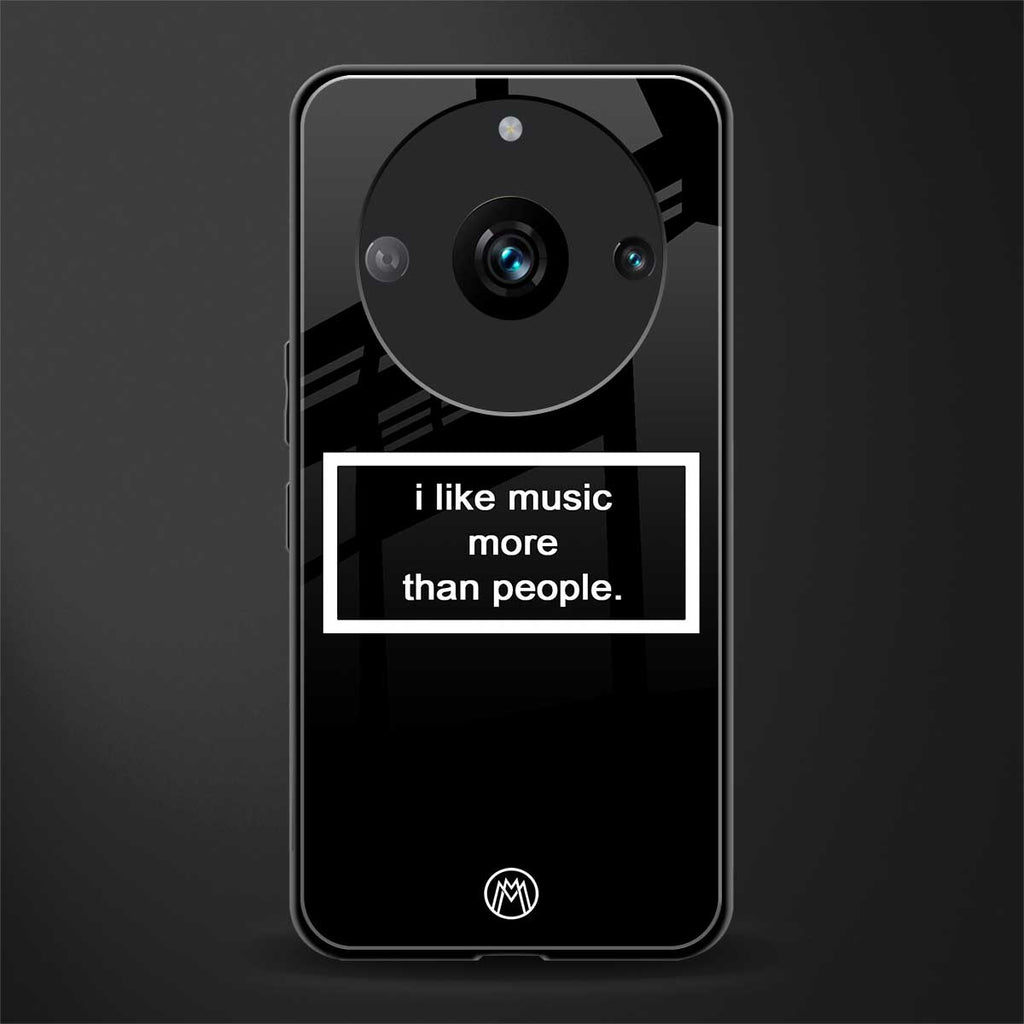 music over people black edition back phone cover | glass case for realme 11 pro 5g