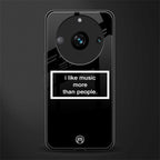 music over people black edition back phone cover | glass case for realme 11 pro 5g