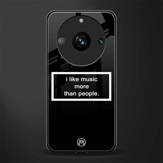 music over people black edition back phone cover | glass case for realme 11 pro 5g