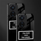 music over people black edition back phone cover | glass case for vivo t1 44w 4g