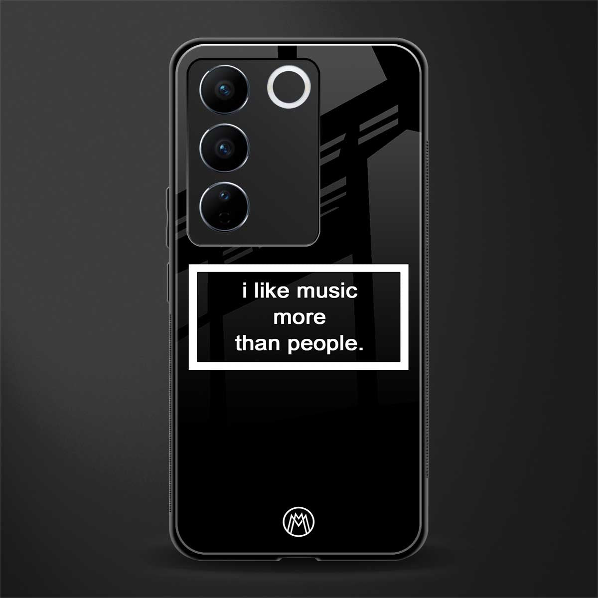 music over people black edition back phone cover | glass case for vivo v27 pro 5g